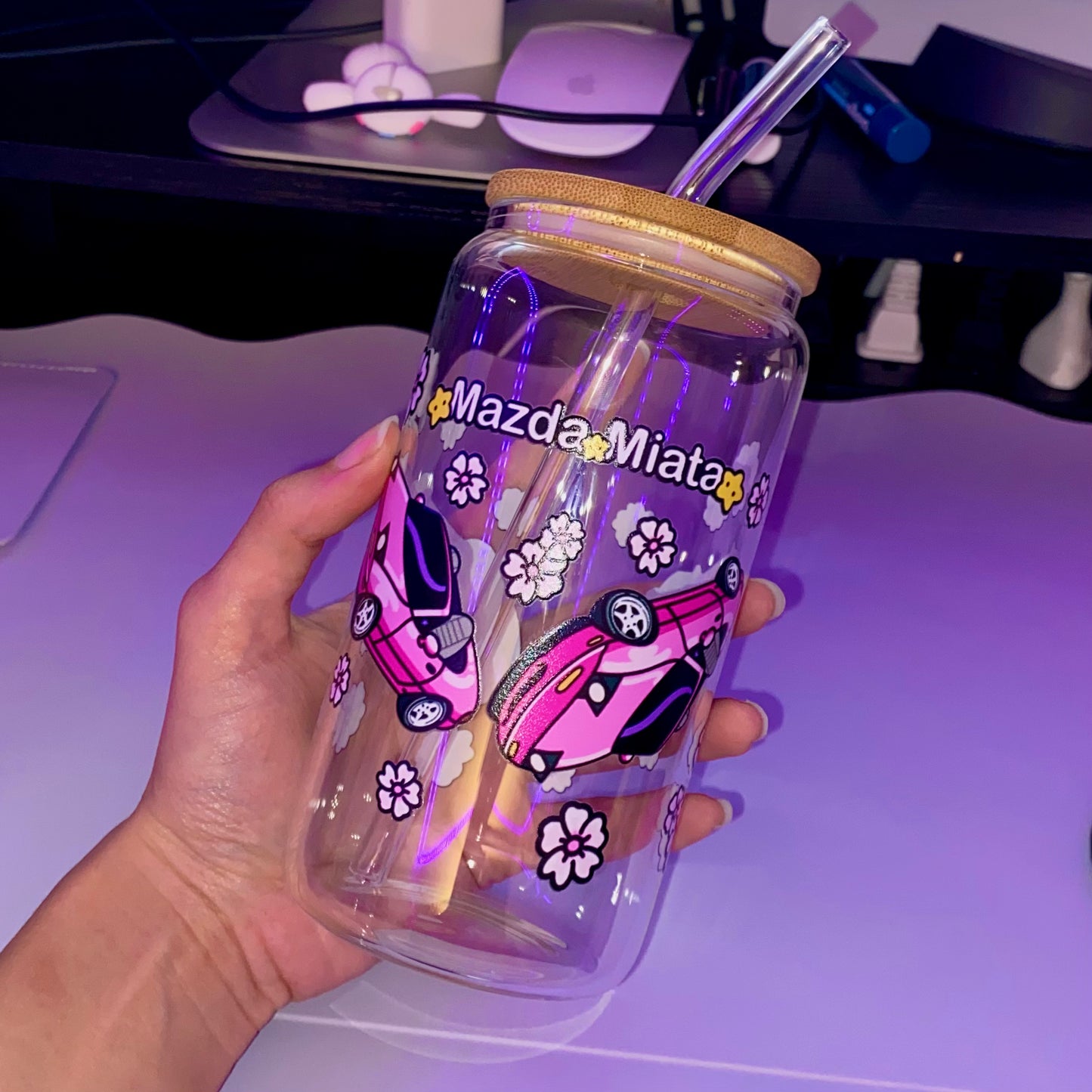 Pink Sakura Miata X Roadstar Roadsters 16 oz Cup