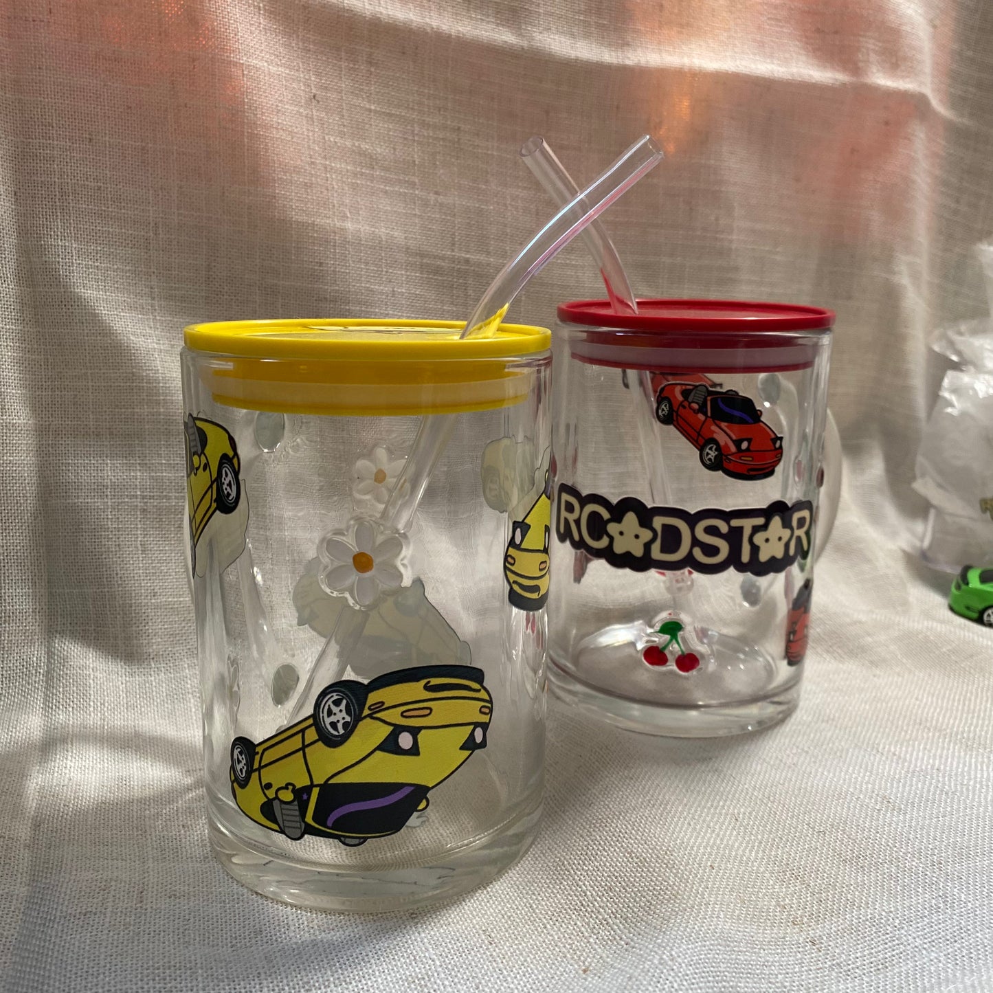 Roadstar Glass Mug – Cherry & Daisy (SUPER LIMITED)