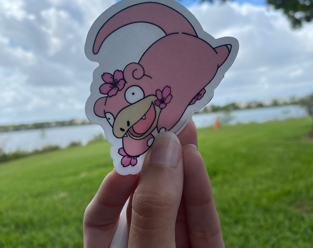 Slowpoke Sakura Blossoms Sticker | ROADSTAR ROADSTERS