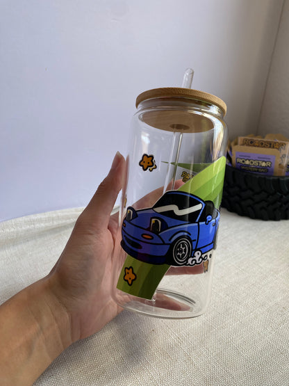 LUCKY MIATA x ROADSTAR ROADSTERS(16oz Glass Cup)