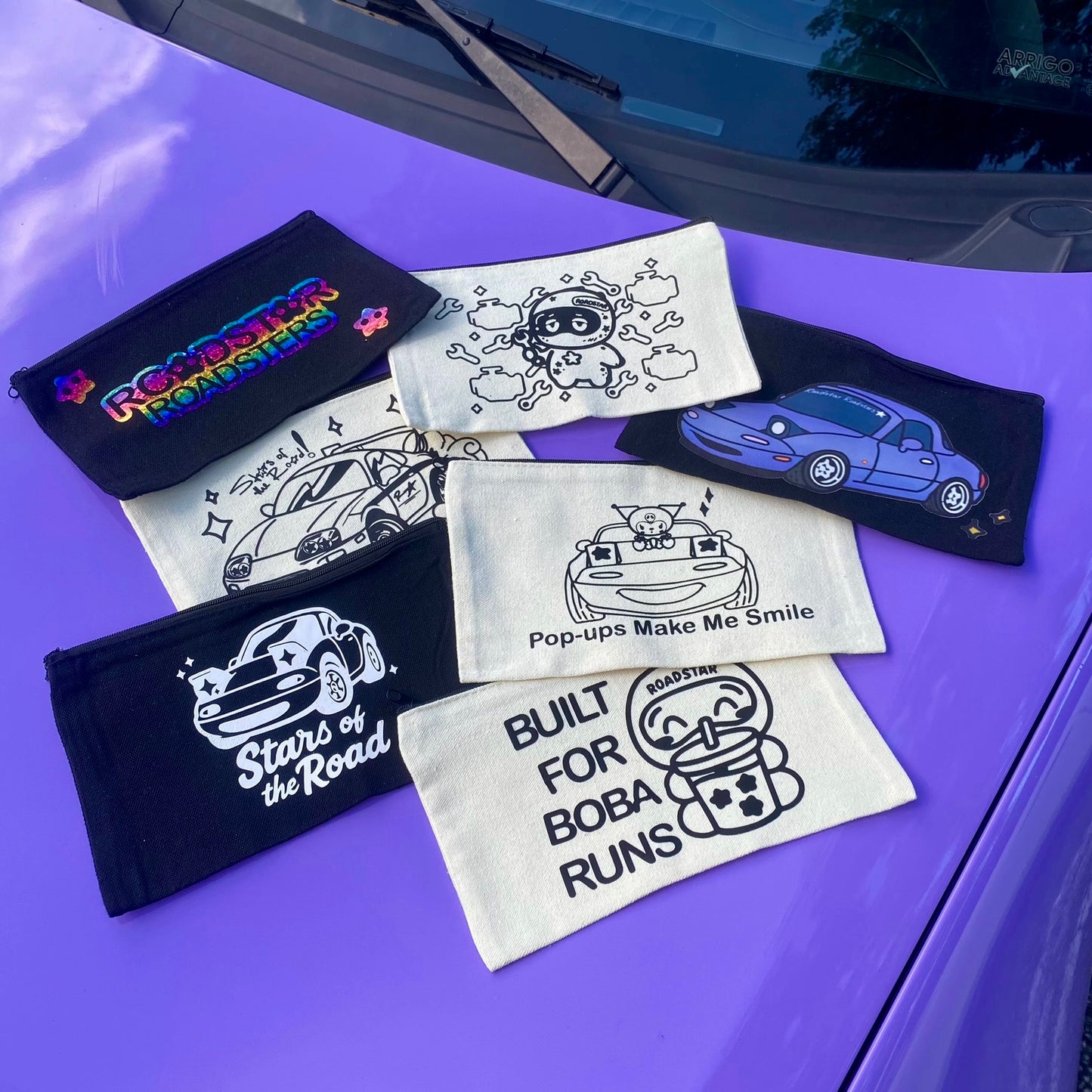Check Engine Pattern Canvas Pouch – Roadstar Roadsters