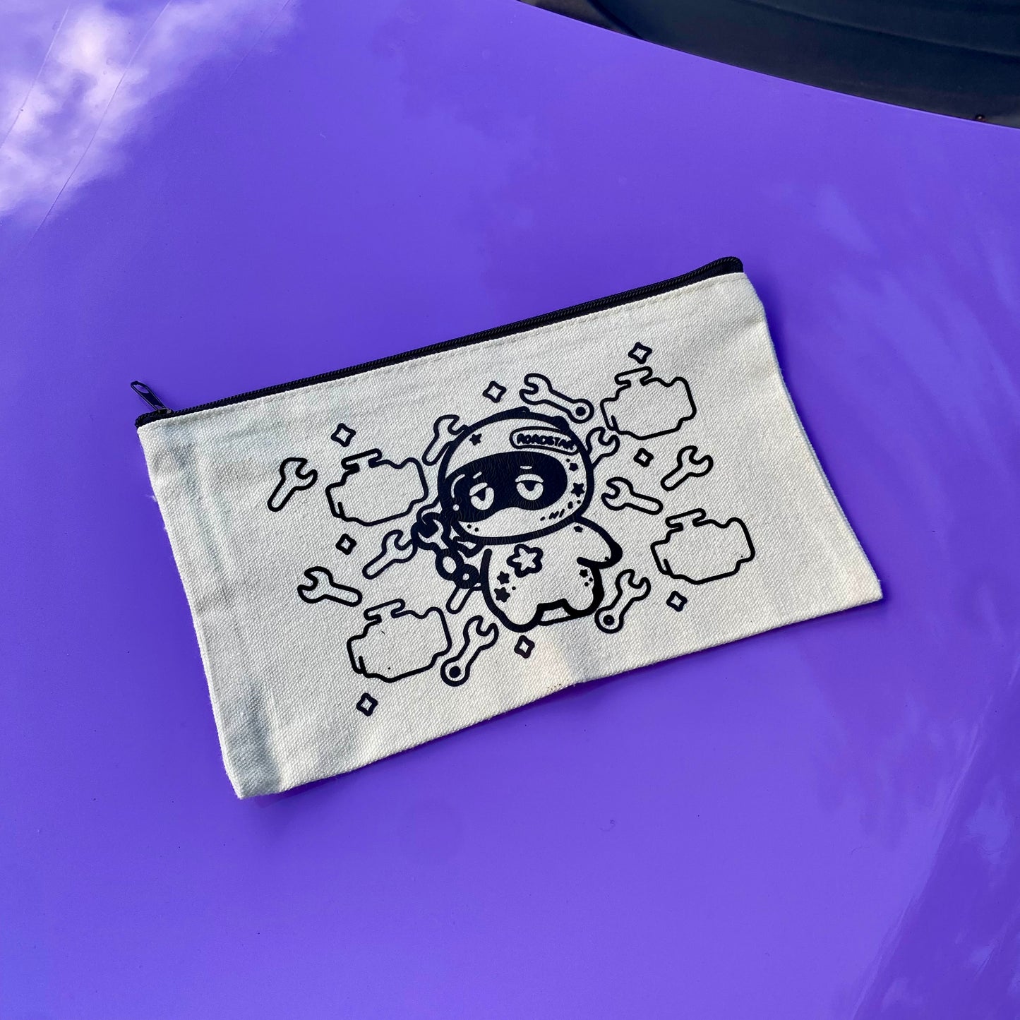 Check Engine Pattern Canvas Pouch – Roadstar Roadsters