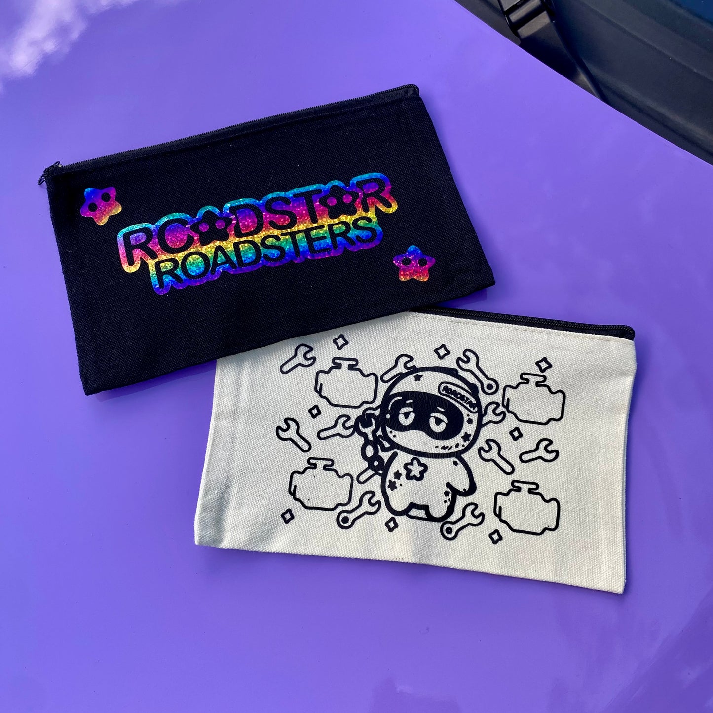 Check Engine Pattern Canvas Pouch – Roadstar Roadsters
