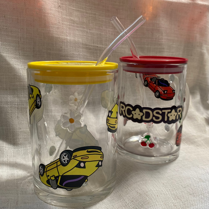 Roadstar Glass Mug – Cherry & Daisy (SUPER LIMITED)